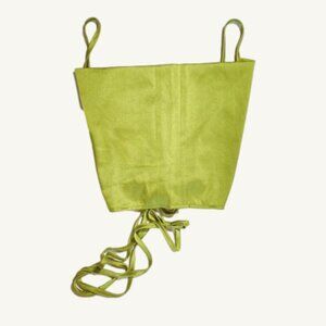 Shein Green Satin Crop Tie Back Tank Top Size XS